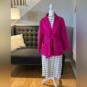 Fuchsia tie front  jacket